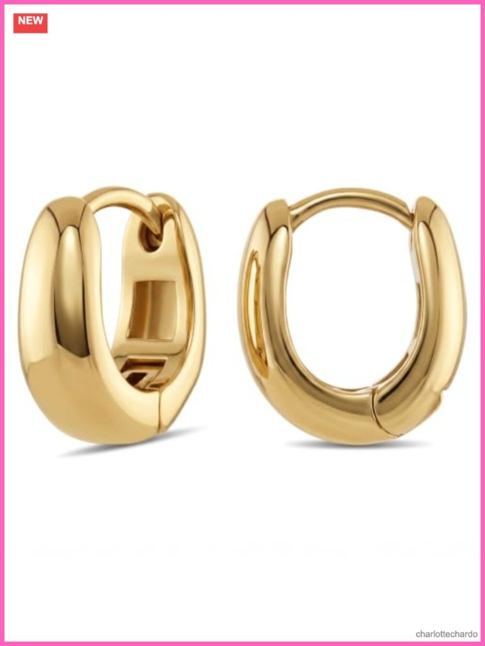 14K Gold Plated Huggie Hoop Earrings for Women Hypoallergenic